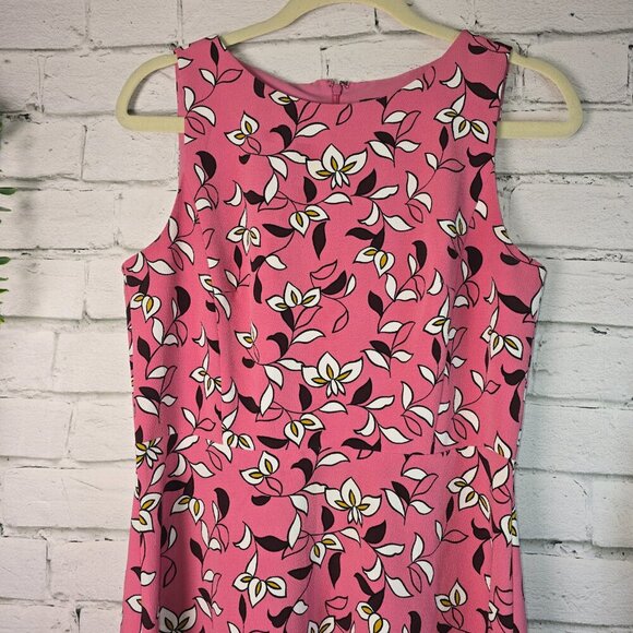 ANN TAYLORS FACTORY FLORAL SLEEVELESS SHIFT DRESS PINK SIZE 6 LIKE NEW - Picture 6 of 6
